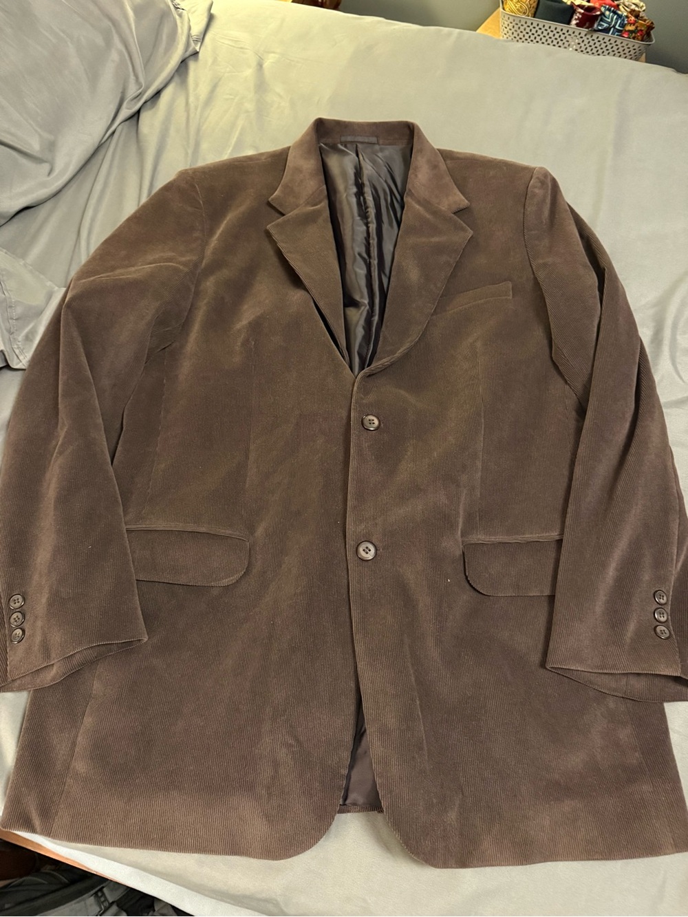 Men's Brown heavy Corduroy Blazer Jacket sport coat 44/46 single vent